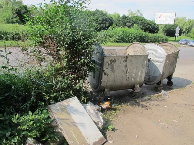 Хто переніс  сміттєві баки на зупинку? (Фото) — фото 3