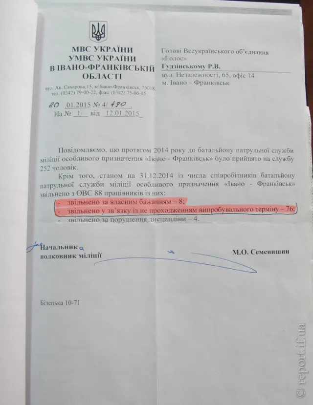 Скандал у міліції. Бійці батальйону “Івано-Франківськ” заявляють, що їх змусили звільнитися (фото+відео) — фото 1