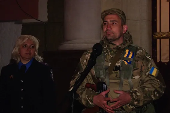 У Франківську зустрічали зведений загін правоохоронців з зони АТО (фото+відео) — фото 7