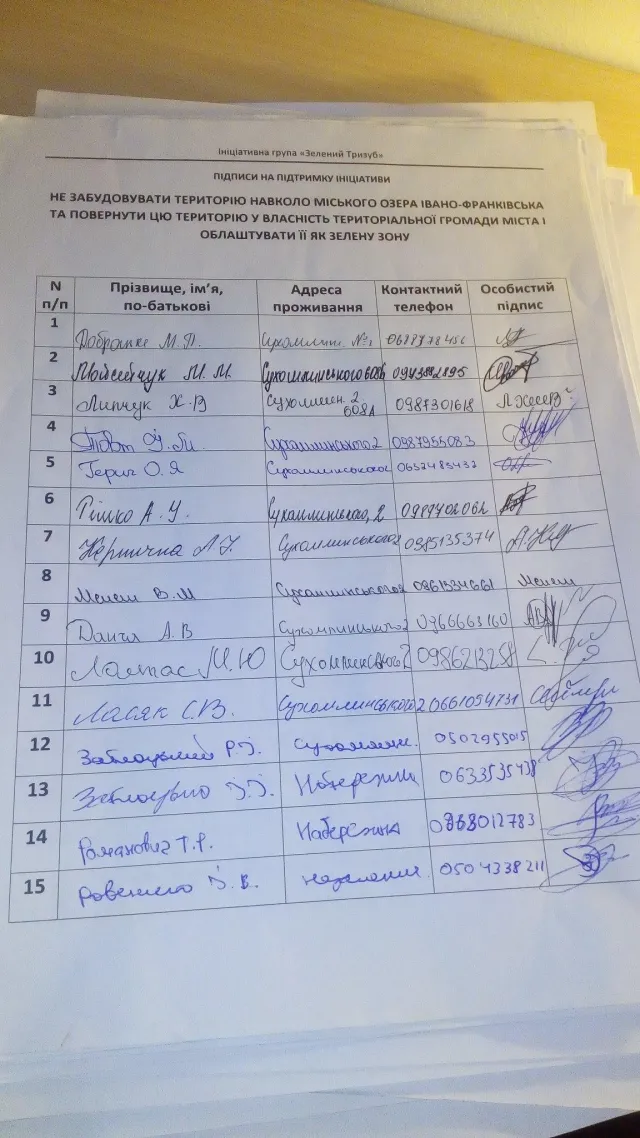Активісти зібрали більше тисячі підписів проти забудови міського озера — фото 3