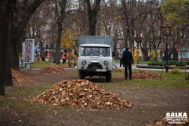Як франківські комунальники боряться з опалим листям (фото) — фото 3