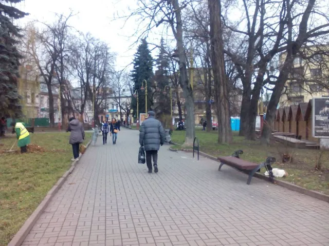 Комунальники забрали з Вічевого майдану незаконну боксерську грушу (фото) — фото 3