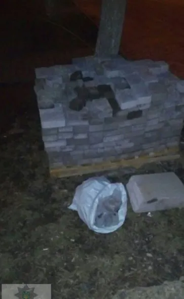 Франківська патрульна поліція затримала нічного викрадача бруківки — фото 1