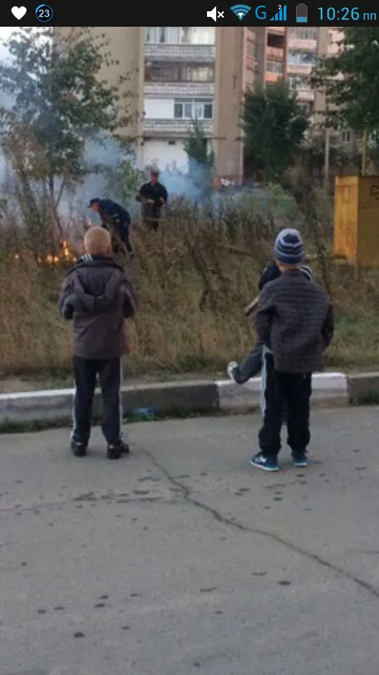 На одній із вулиць Калуша невідомі підпалили суху траву — фото 1